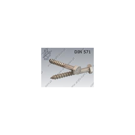 Wkręt do drewna 6-kt 8×60-A2 DIN 571